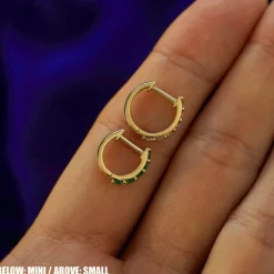 Ruby Huggie Hoop