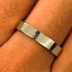 Salt and Pepper Baguette Diamond Band