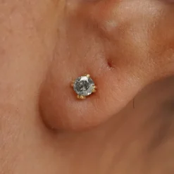 Salt and Pepper Diamond Earring
