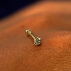 Salt and Pepper Diamond Flatback Piercing
