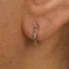Salt and Pepper Diamond Huggie Hoop