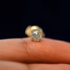 Salt and Pepper Diamond Pressure Lock Earring