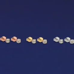 Salt and Pepper Diamond Pressure Lock Earring