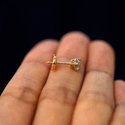 Salt and Pepper Diamond Pressure Lock Earring