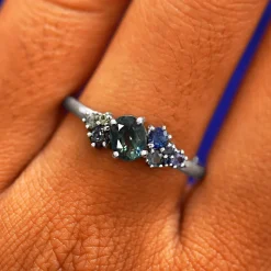 Sapphire Cluster Ring