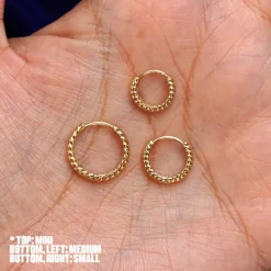 Small Rope Huggie Hoops