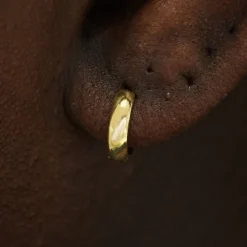 Small Wide Huggie Hoops
