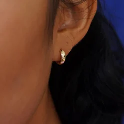 Small Wide Huggie Hoops