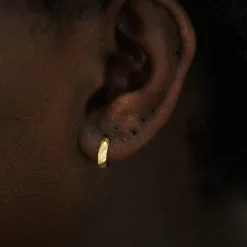 Small Wide Huggie Hoops
