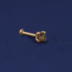 Smoky Quartz Flatback Piercing