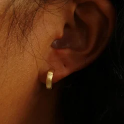 Stardust Small Wide Huggie Hoops