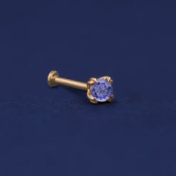 Tanzanite Flatback Piercing