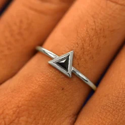 Trillion Black Diamond Ring