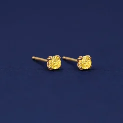 Yellow Diamond Earring