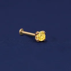 Yellow Diamond Flatback Piercing